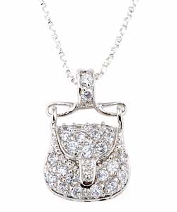 Icz Stonez Sterling Silver CZ Purse Pendant
