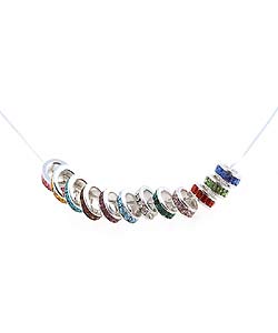 Sterling Silver Birthstone-colored CZ Pendant