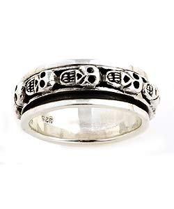 Sterling Silver Skulls Spinner Ring