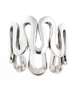 Sterling Silver Sculptured Wave Ring