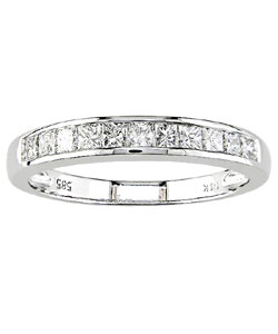 Miadora 14k White Gold 1/2ct TDW Diamond Wedding Band (H-I, I1-I2)
