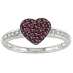 14k White Gold Sapphire Heart Ring