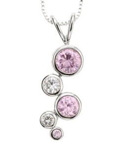 Icz Stonez Sterling Silver CZ Earring and Pendant Set