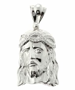 Sterling Silver & Cubic Zirconia Phat Bling Christ Pendant