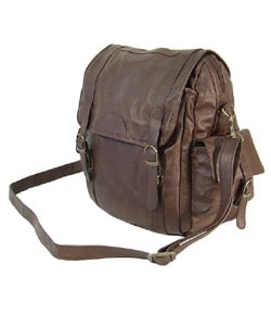 Amerileather Unisex Three-way Brown Top-Grain Cowhide Leather Backpack