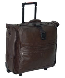Amerileather Cowhide Leather Chestnut Brown 22 Inch Rolling Garment Bag