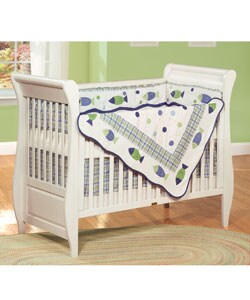 Hand-stitched One Fish, Two Fish 4-piece Crib Set