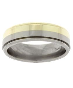 Men's 14k Gold and Titanium 7 mm Band