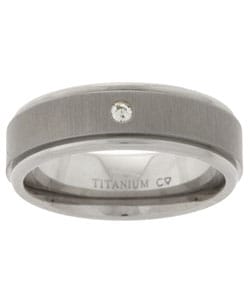 Men's Titanium Diamond Wedding Band (6.8 mm)