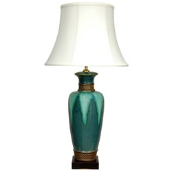 Deep Green Glazed Table Lamp (China)