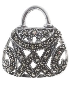 Glitzy Rocks Sterling Silver Marcasite Purse Pin