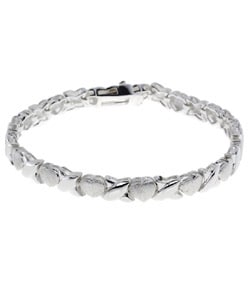Mondevio Sterling Silver Hugs and Kisses Bracelet
