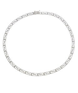 Sterling Silver 16-inch Greek Key Link Necklace