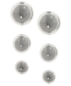 Sterling Silver Ball Stud Earring Set (6 mm - 10 mm)