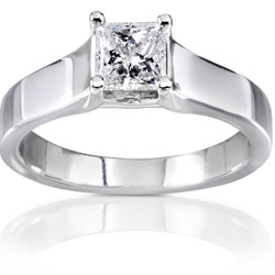 14k White Gold 1/2ct TDW Diamond Solitaire Ring (G-H, I1-I2)