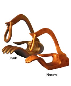 Hand-shaped Recycled Exotic-style Teakwood Wine Bottle Holder
