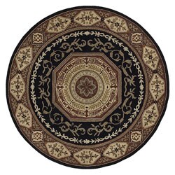 Hand-tufted Black Collection Wool Rug (8' Round)