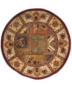 Handmade Classic Bakhtieri Multicolored Wool Rug (3'6 Round)