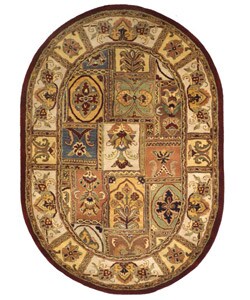 Handmade Classic Bakhtieri Multicolored Wool Rug (4'6 x 6'6 Oval)