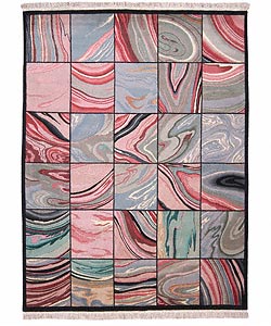 Hand-knotted Classic Multi-panel Wool Rug (7'9 x 9'9)