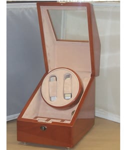 Cherry Double Watch Winder Box for 5 Watches