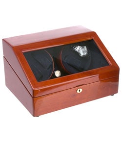 Four Winder Cherry Finish Watch Box for 10 Watches