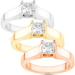 14k White Gold 5/8ct TDW Diamond Solitaire Ring (G-H/ I1-I2)