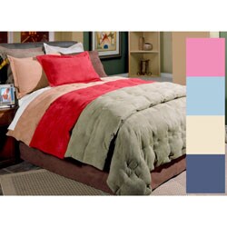 Microsuede 3-piece Down Blend Comforter and Sham Set