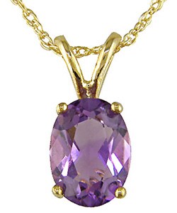 10k Yellow Gold Amethyst Pendant