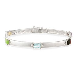 Glitzy Rocks Sterling Silver Multicolor Gemstone Bracelet