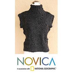 Women's Alpaca Wool 'Winter Mist' Sleeveless Sweater (Peru)