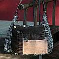 Cotton 'Plaid Satchel' Large Shoulder Bag (Thailand)