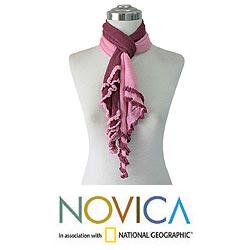 Alpaca Wool 'Rose Winter' Scarf (Peru)