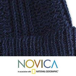 Alpaca Wool 'Navy Glam' Hat (Peru)