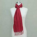 Handcrafted Alpaca Wool 'Cherry Night' Scarf (Peru)