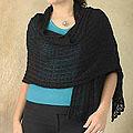 Alpaca Wool 'Muse in Black' Shawl (Peru)