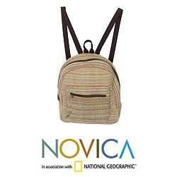 Cotton 'Mekong Lady' Medium Backpack (Thailand)