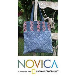 Cotton 'Hmong Heir' Medium Batik Tote Shoulder Bag (Thailand)