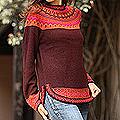 Alpaca Wool 'Plum Paradise' Sweater (Peru)