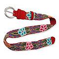 Handcrafted Wool 'Crimson Garland' Belt(Peru)