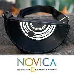 Recycled LP Vinyl Record 'Capoeira Chorus' Handbag (Medium) (Brazil)