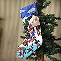 Cotton 'Joy' Applique Christmas Stocking (Peru)