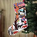 Cotton 'Winter Wonderland' Applique Christmas Stocking (Peru)