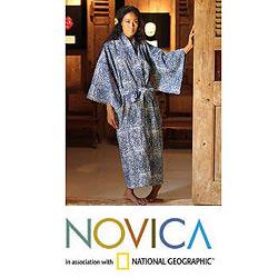 Cotton 'Ocean Paradise' Batik Robe (Indonesia)