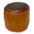 Leather 'Blossoming Rio' Ottoman Cover (Brazil)