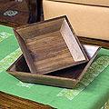 Set of 2 Wood 'Maya Square' Centerpieces (Guatemala)