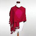Rayon 'Fuchsia Comets' Shawl (Guatemala)