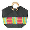Cotton 'Neighborly Love' Large Kente Tote Bag (Ghana)