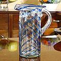 Blown Glass 'Blue Caress' Pitcher (Guatemala)