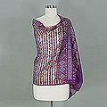 Silk 'Purple Ikat' Shawl (India)
